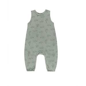 NEW RYLEE + CRU infant & toddler boy's mills sharks pattern jumpsuit in green